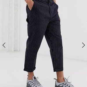 Pull&Bear stripe chino in navy